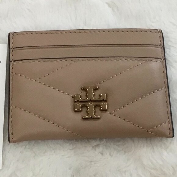 NWT Tory Burch KIra chevron card case tan color - Picture 1 of 3
